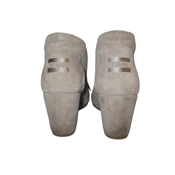 TOMS Boots Womens 10 Tan Suede Desert Wedge Ankle Booties Lace Up Casual Shoes - Picture 3 of 13
